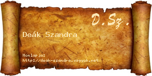 Deák Szandra névjegykártya